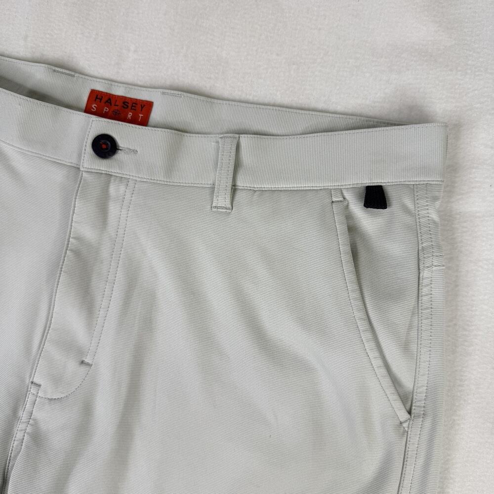 Halsey Sport Shorts Mens 38 Gray Microfiber Chino Stretch 9.5" Summer Casual